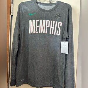 NWT- NBA Memphis  Nike Dri- Fit  Cotton Tee Size S Long sleeve